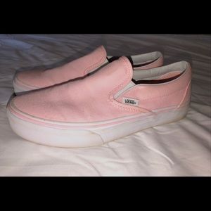 pink vans size nine slip on. worn once
